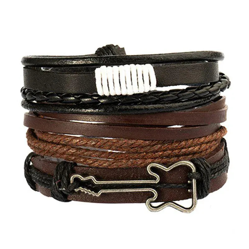 4Pcs/ Set Leather Bracelets For Men. - BLAKESTORE-NG