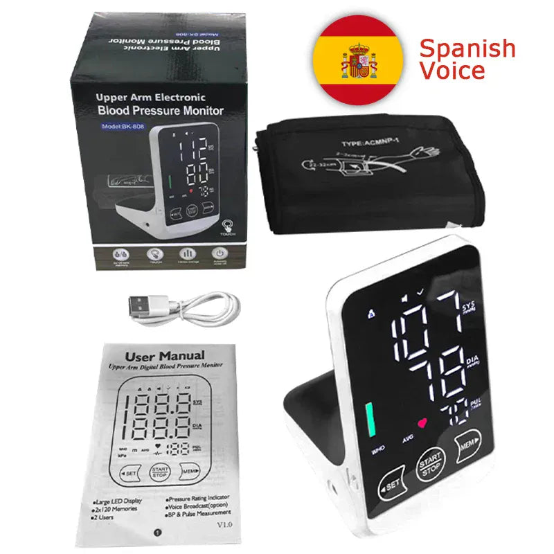 Arm Blood Pressure Monitor - English/Spanish Voice - BLAKESTORE-NG