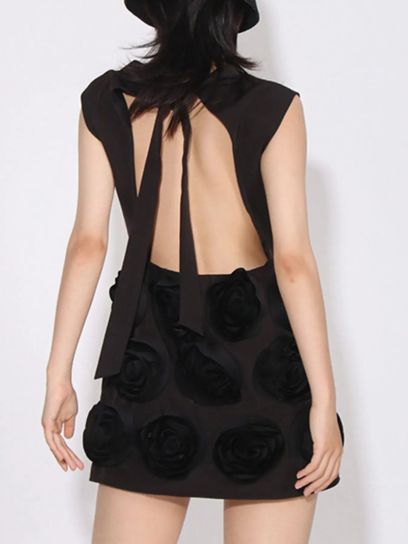 Backless Striped Mini Dress - Maison Novaire #