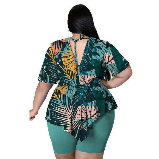 Bohemia Printed Sexy Outfit Plus Size - Maison Novaire