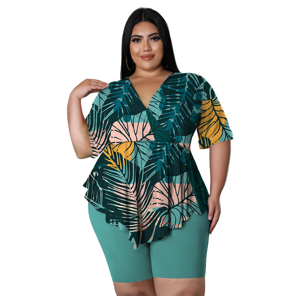 Bohemia Printed Sexy Outfit Plus Size - Maison Novaire