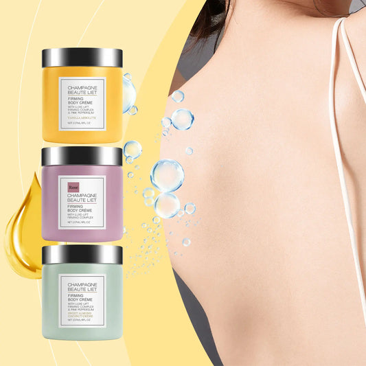 Champagne Firming Body Cream with Pepperslim – Daily Hydrating Tightening Lotion - Rose - Maison Novaire