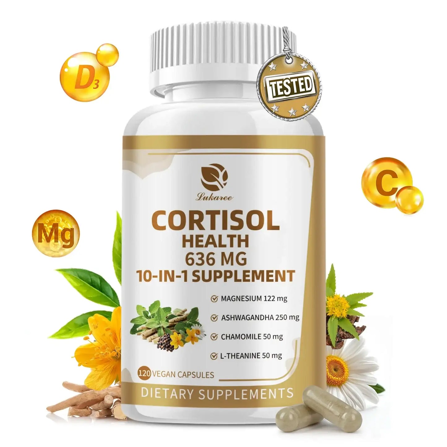 Cortisol Health Capsules | Stress Relief Cortisol Balance | Non-GMO - Maison Novaire #