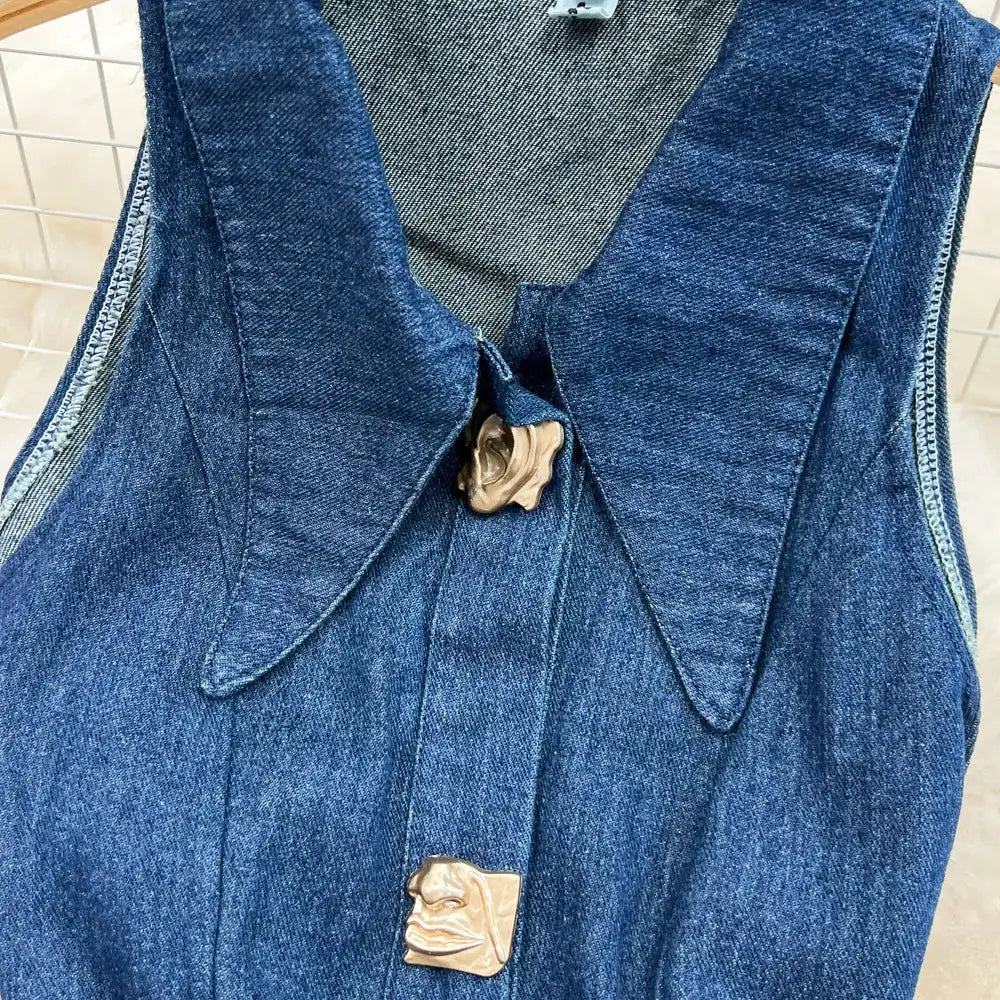 Denim Dress Women| High Waist A-Line Sleeveless 2026 - Maison Novaire #