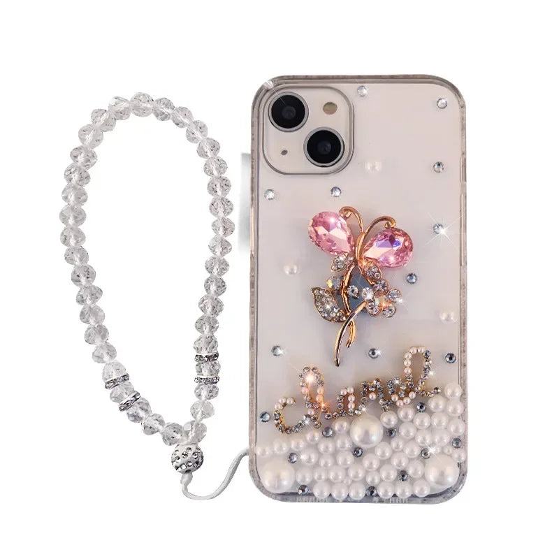 Diamond Rhinestone Flower Case Cover For Iphone series. - Maison Novaire