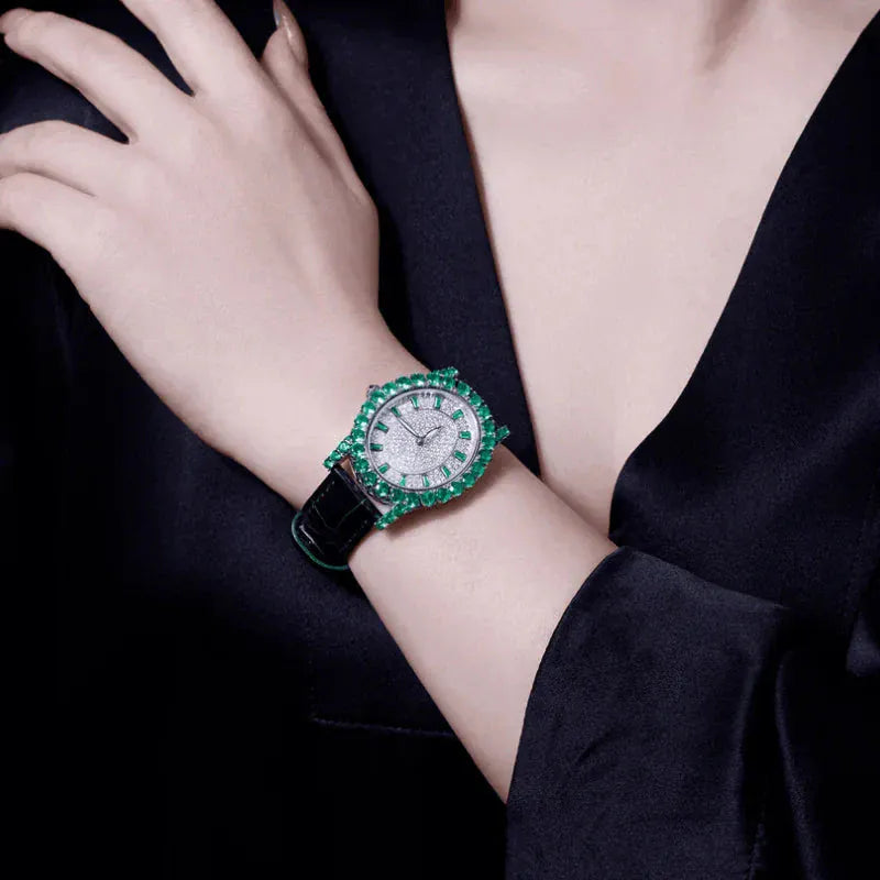 Emerald Leather watch for women - BLAKESTORE-NG