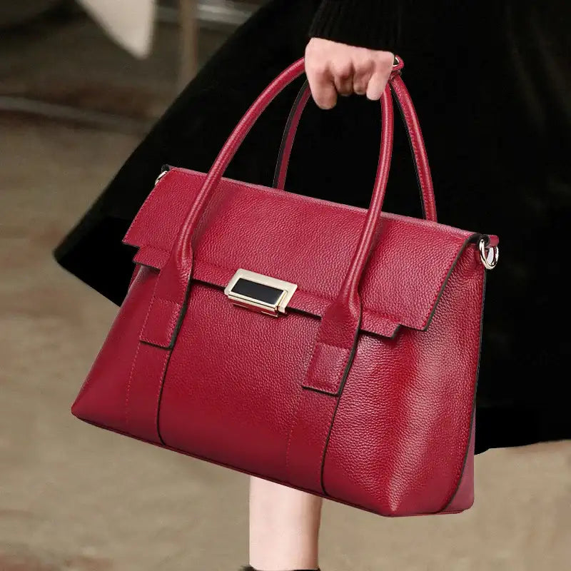 Genuine Leather Briefcase | Large Capacity Women's Bag | Maison Novaire - Maison Novaire #