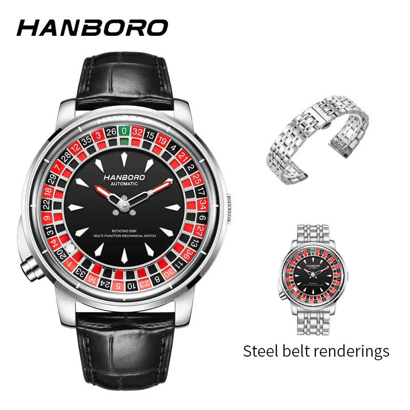 HANBORO Men’s Fully Automatic Mechanical Watch – Model 1001 - BLAKESTORE-NG