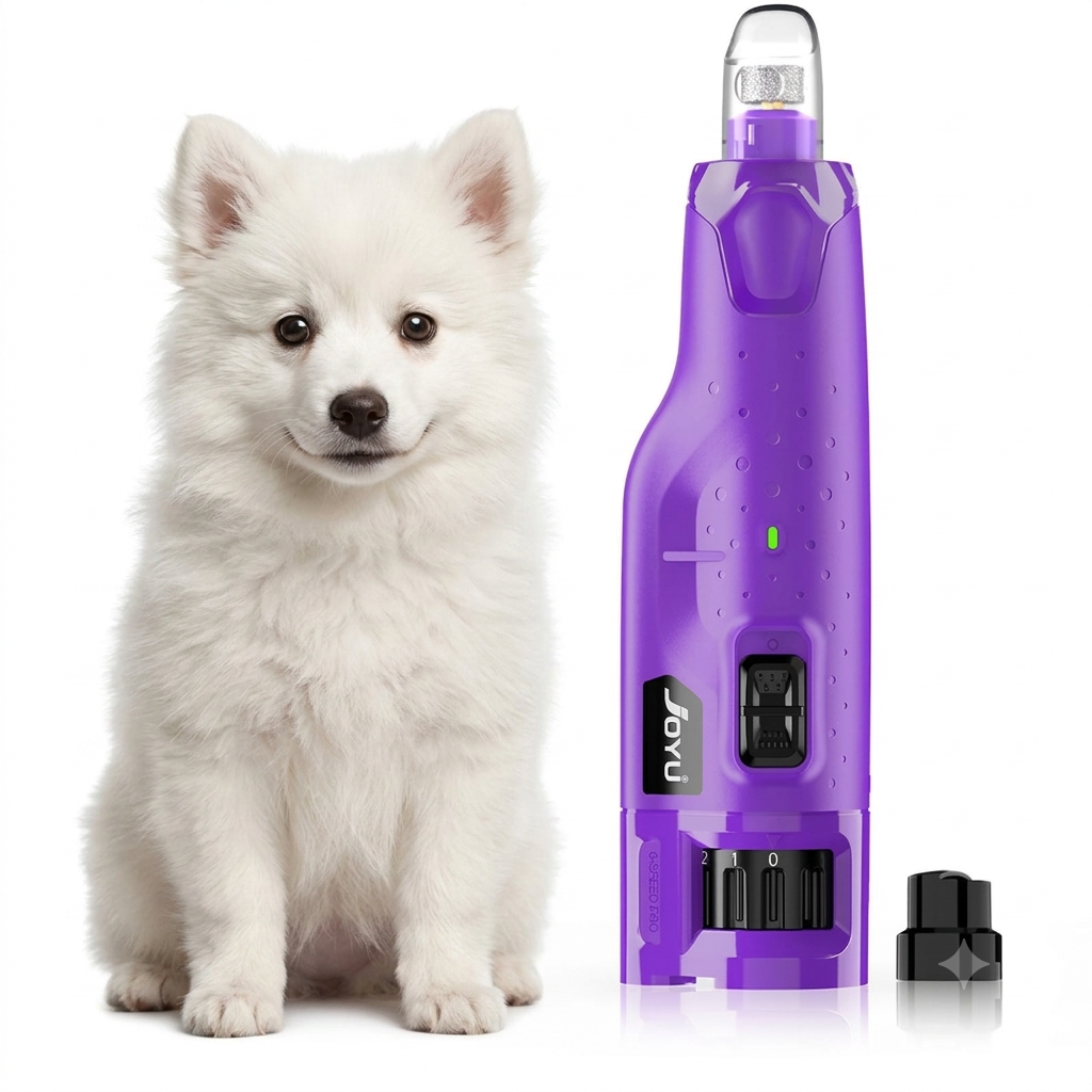Dog Nail Grinder with 2 LED Lights – Super Quiet 6‑Speed Dustproof Trimmer