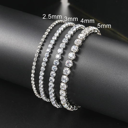 Iced Out 3/4/5mm Crystal Tennis Bracelet for Men - BLAKESTORE-NG