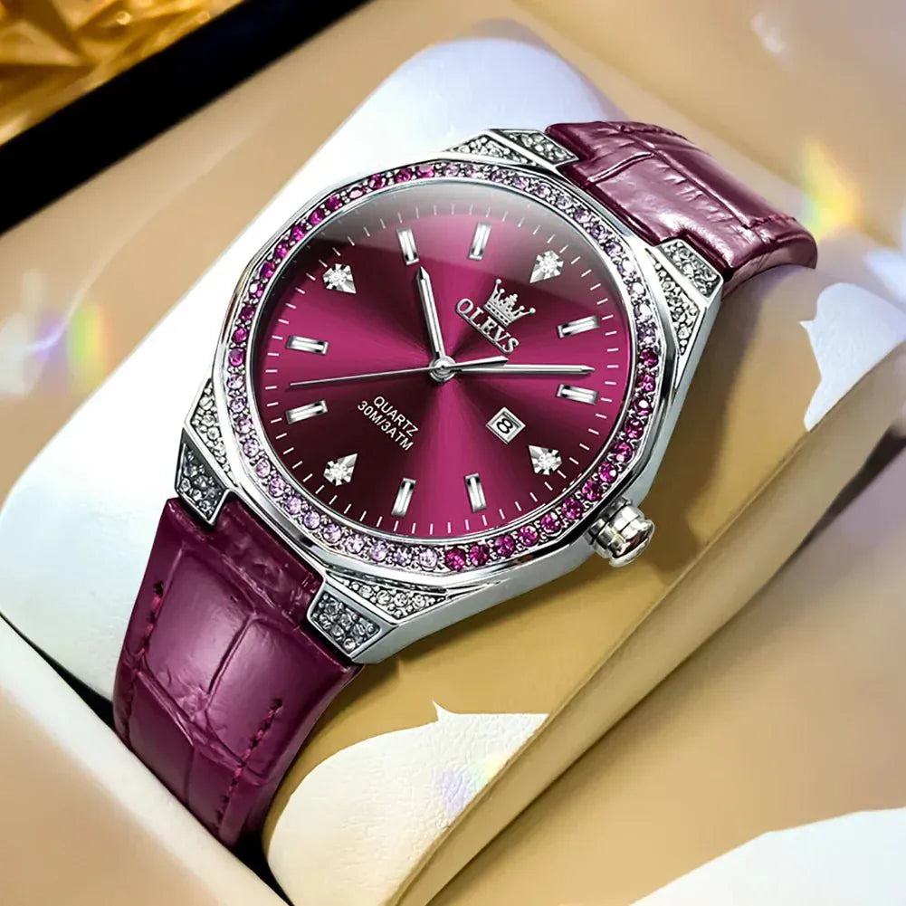 Leather Quartz Watch | Elegant Waterproof Date display - Maison Novaire