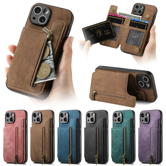 Leather wallet Case For iPhone - BLAKESTORE-NG