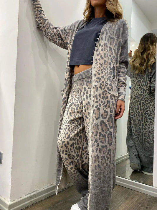 Long Sleeve Longline Outerwear and Pants Set - Maison Novaire