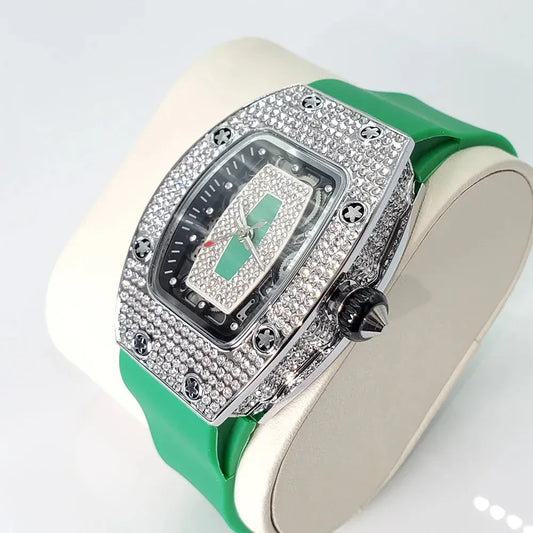 Luxury Diamond Women’s Watch | Tonneau Ice-Out Waterproof Sport Clock - Maison Novaire