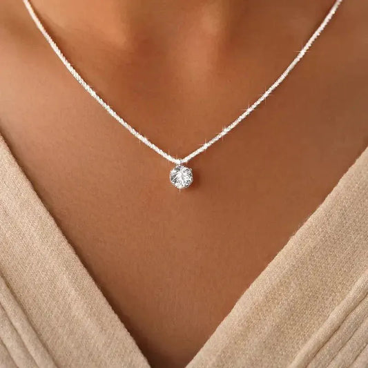 Luxury Moissanite Necklace 1CT – GRA Certified 925 Silver Pendant - Maison Novaire #