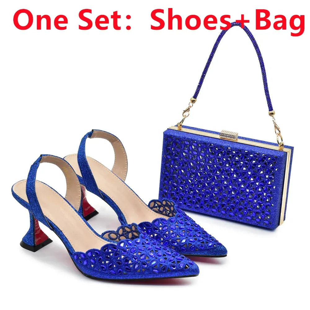Luxury Rhinestone Italian Designer Shoes and Bags Set (Ascendancy). - BLAKESTORE-NG