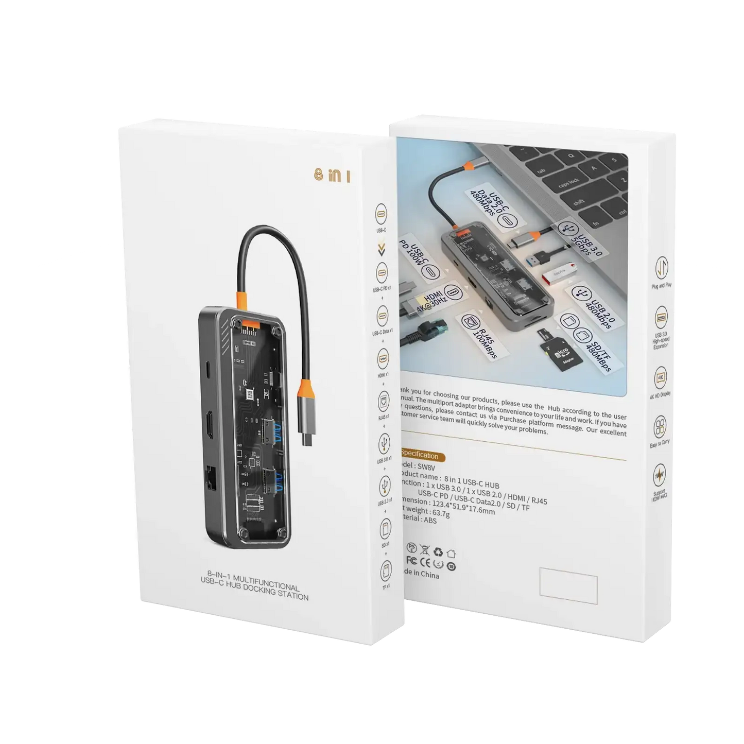 Basix USB C Hub – 100W PD MacBook Docking Station - Maison Novaire #