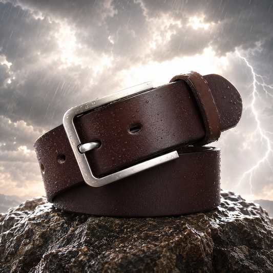 Men’s Genuine Leather Belt with Classic Buckle | Maison Novaire - Coffee / 105 - Maison Novaire