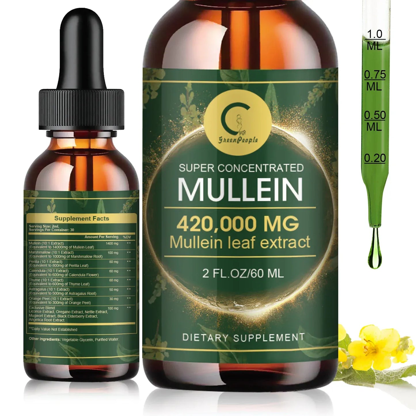 Mullein Leaf Extract Drops – Lung Cleanse & Respiratory Support - Maison Novaire #