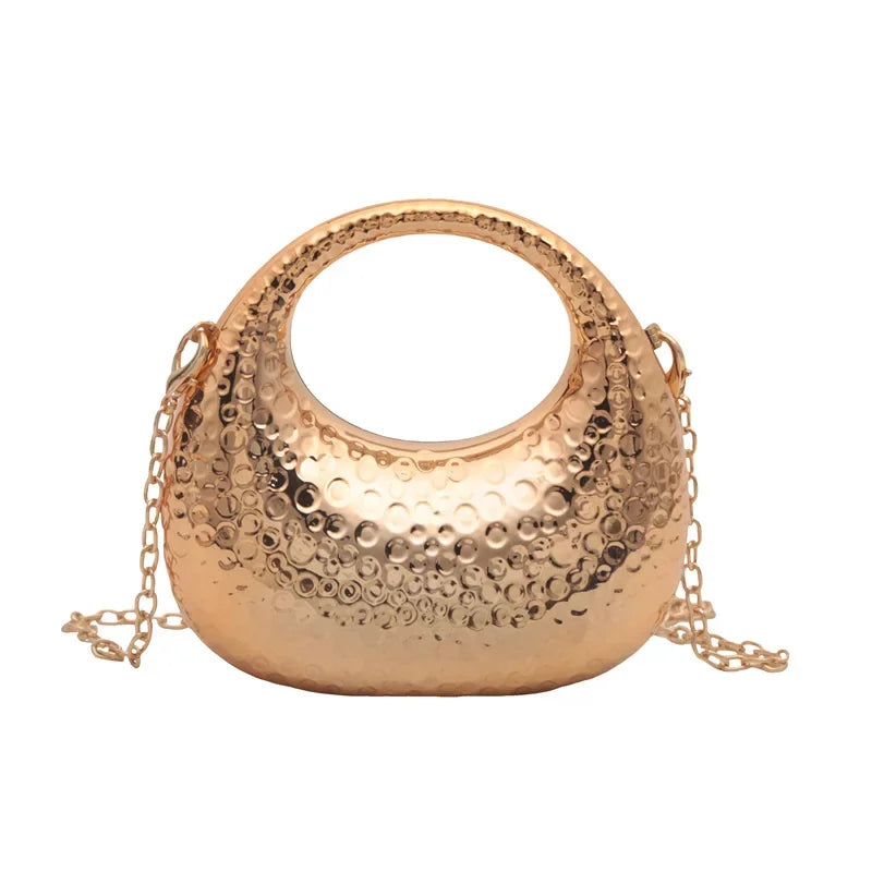 New Gold Silver Fashion Acrylic Moon Women's Handbags. - Maison Novaire
