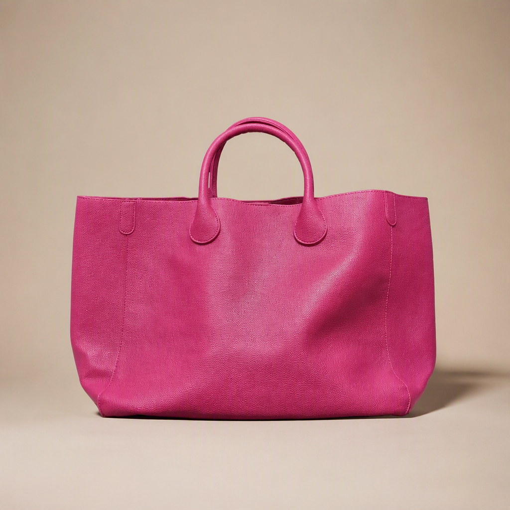 Oversized Vegan Leather Tote Bag | Maison Novaire Collection - Pink - Maison Novaire