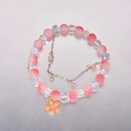 Peach Blossom Beaded Bracelet for Women - BLAKESTORE-NG