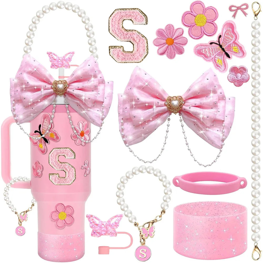Pink 12pcs 30oz 40oz Tumbler Cup Accessories Set. - Maison Novaire #