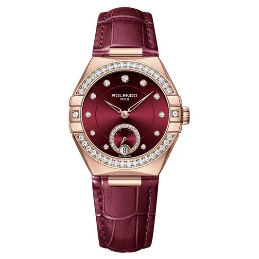 ROLENDO Constellation Women’s Automatic Watch | Sapphire & Leather 33mm - BLAKESTORE-NG