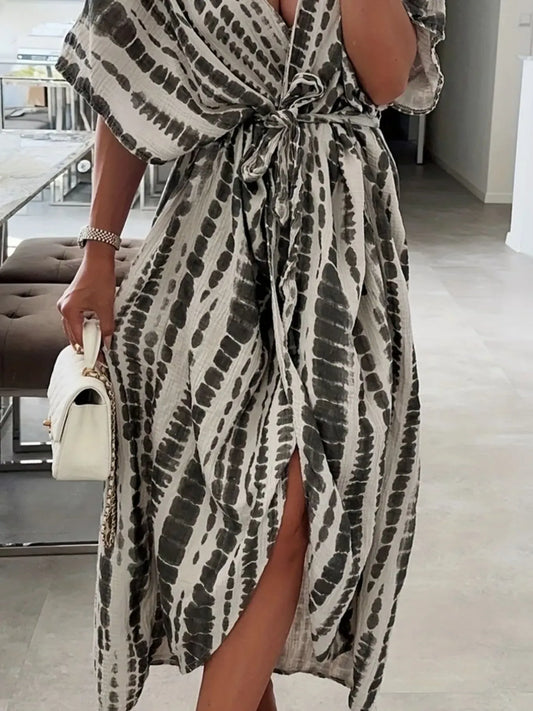 Tie-Dye Waist Wrap Dress - BLAKESTORE-NG