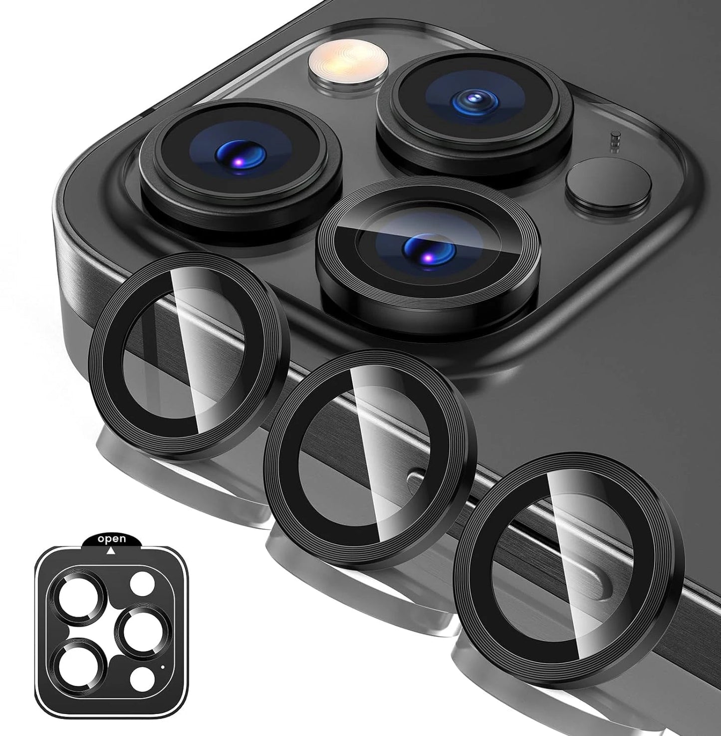 Titanium Gray Metal Tempered Glass Camera Lens Cover - Maison Novaire