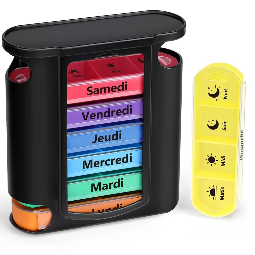 Weekly 4-Time Pill Organizer Box - Maison Novaire