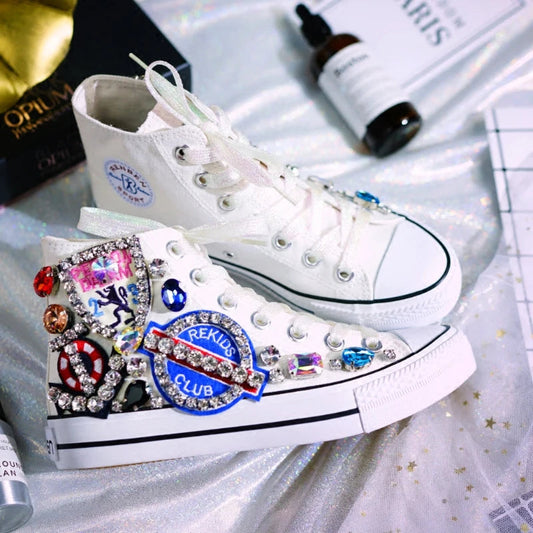 Woman Canvas Shoes Flat Platform Loafers. - Maison Novaire