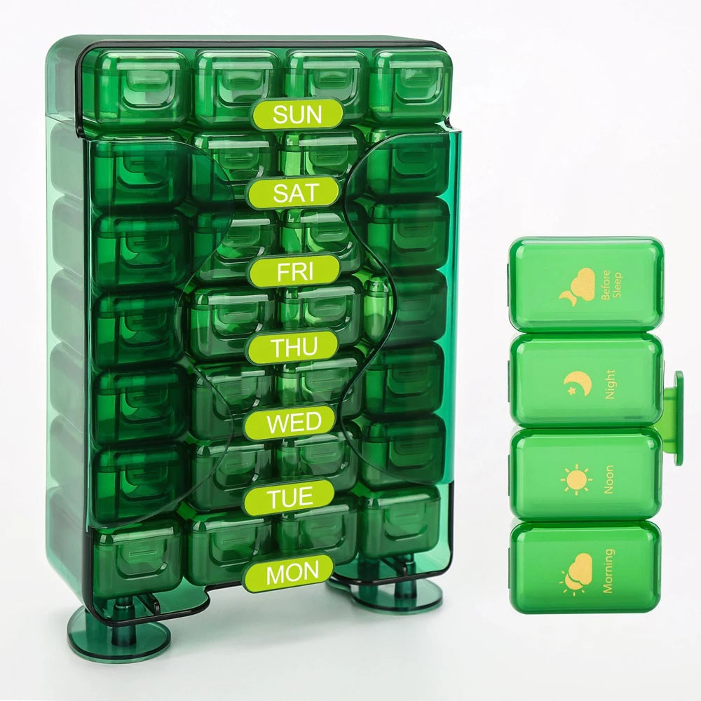 weekly-4-times-day-pill-organizer-drawer-travel - Maison Novaire #
