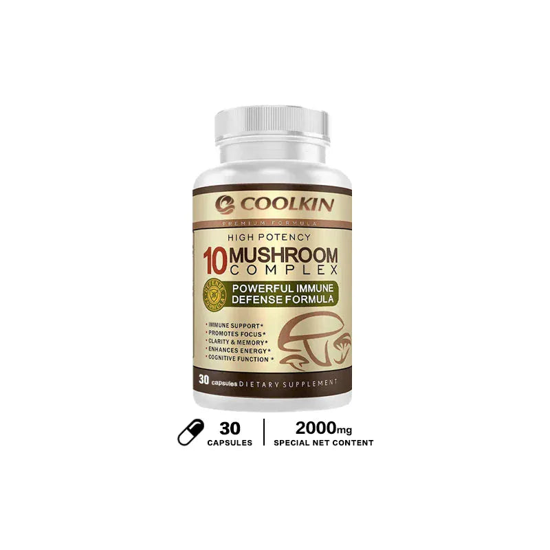 10 Mushroom Complex Capsules – Focus, Energy & Immune Support - BLAKESTORE-NG