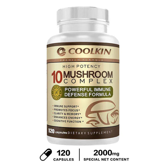 10 Mushroom Complex Capsules – Focus, Energy & Immune Support - Maison Novaire #