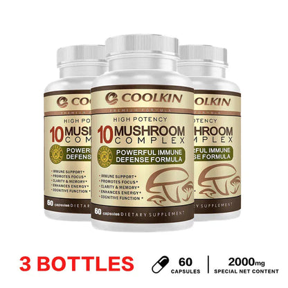 10 Mushroom Complex Capsules – Focus, Energy & Immune Support - Maison Novaire