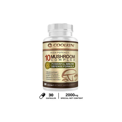 10 Mushroom Complex Capsules – Focus, Energy & Immune Support - Maison Novaire