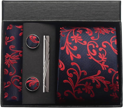 100% Silk Paisley Floral Men’s Tie | Luxury Jacquard Woven Necktie for Wedding Business Party Formal Wear - BLAKESTORE-NG