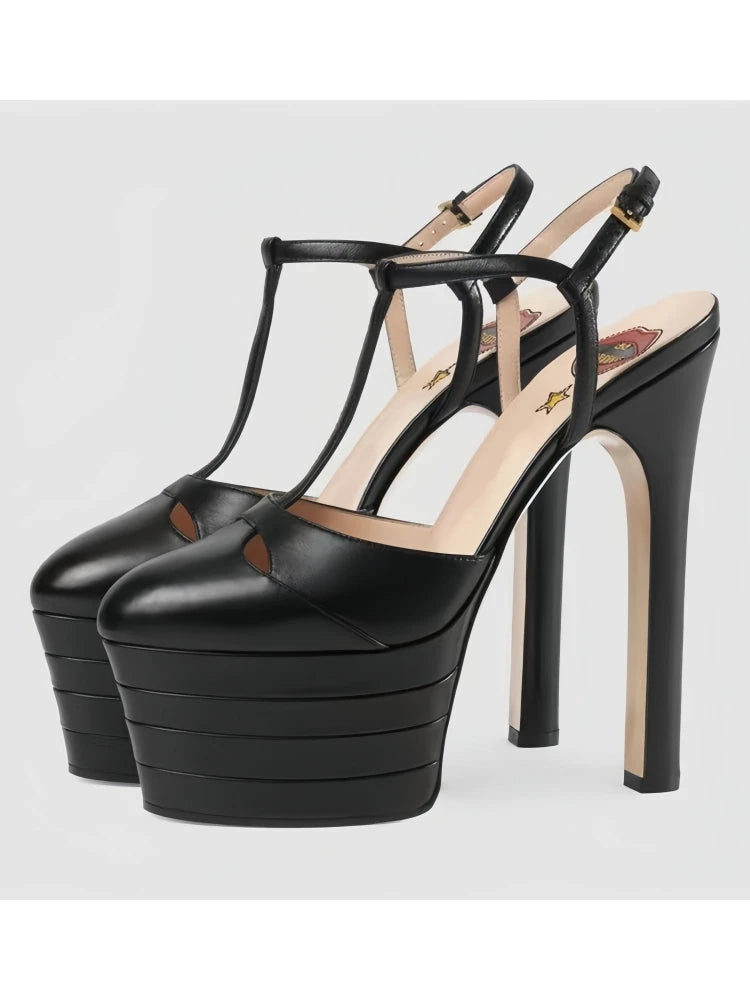 16cm High Heel Sandals | Sexy Nightclub Runway Party Shoes - Maison Novaire #