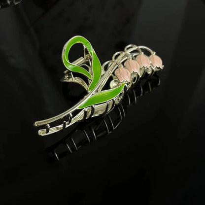1PCS Bell Orchid Flowers Super Fairy Temperament Hair Accessories, Large Premium Feeling Scratch Clip, Autumn Hundred Shark Clip - Maison Novaire #