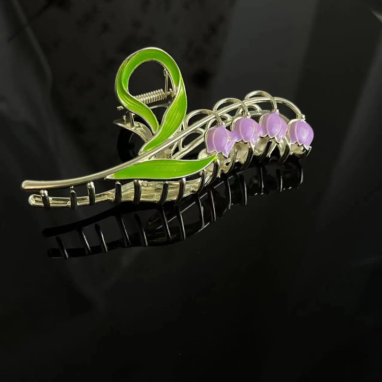 1PCS Bell Orchid Flowers Super Fairy Temperament Hair Accessories, Large Premium Feeling Scratch Clip, Autumn Hundred Shark Clip - Maison Novaire #