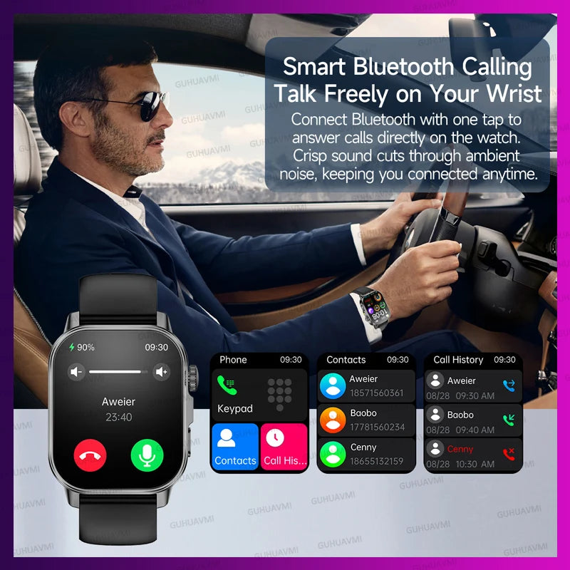 2026 Women’s Health Smartwatch – ECG & HRV, BP, SpO₂, Uric Acid & Bluetooth Call  - Pink Mesh Belt 2A / Nursing Grade Watch - Maison Novaire