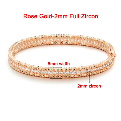 2mm Moissanite Bracelet | 925 Silver & 18K Gold Luxury Women’s Bangle - BLAKESTORE-NG