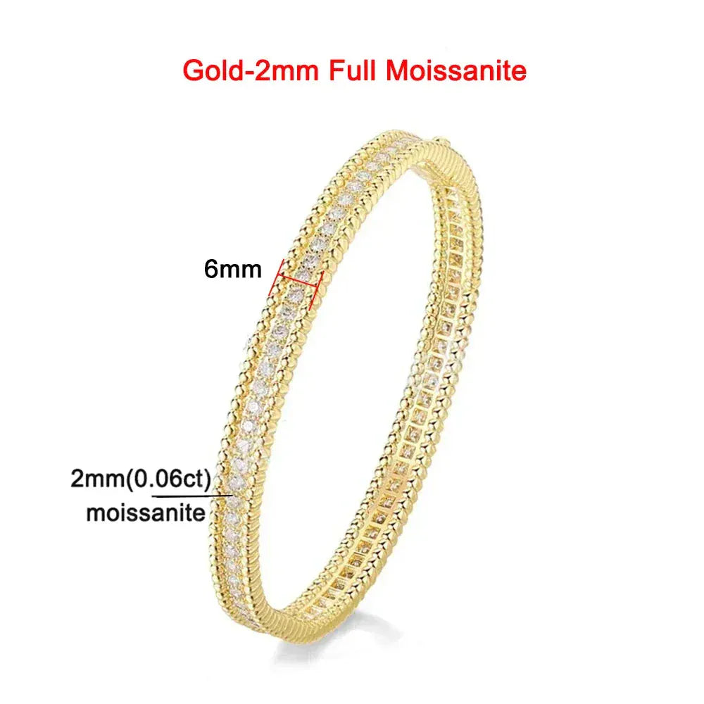 2mm Moissanite Bracelet | 925 Silver & 18K Gold Luxury Women’s Bangle - BLAKESTORE-NG