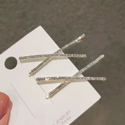 2pcs Cross Crystal Hairpins – Rhinestone X Barrettes - BLAKESTORE-NG