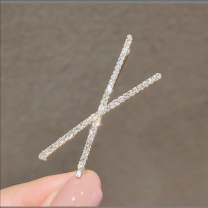 2pcs Cross Crystal Hairpins – Rhinestone X Barrettes - BLAKESTORE-NG