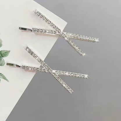 2pcs Cross Crystal Hairpins – Rhinestone X Barrettes - BLAKESTORE-NG