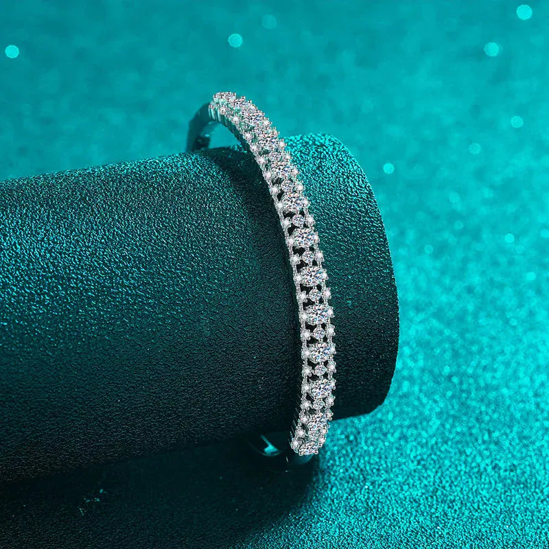 3.03CT Moissanite Diamond Bracelet | 925 Silver 18K White Gold Bangle - BLAKESTORE-NG