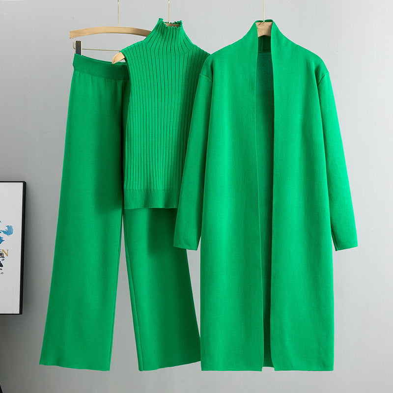 3 Pcs Suits Long Cardigan with Vest and Pants. - BLAKESTORE-NG