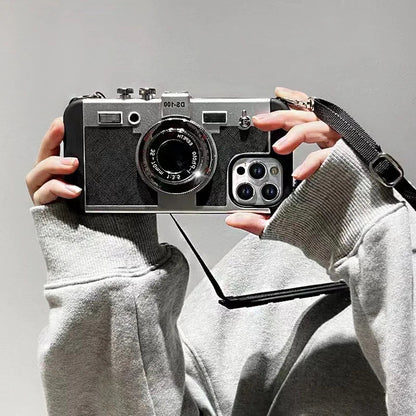 3D Retro Camera Leather Case for IPhone. - Maison Novaire